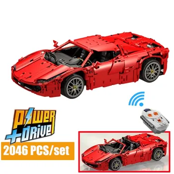 

Technic RC Motor Power Function Vehicle Red Spider MOC-1767 Ferrariums 458 Mobile Building Kits Blocks Birthday DIY Toy