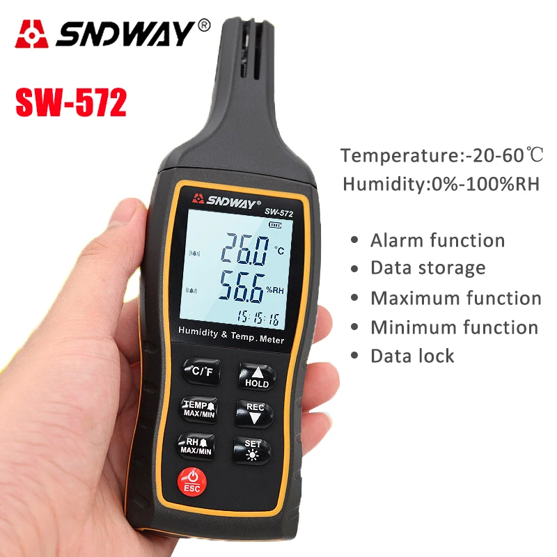 

SNDWAY Temperature Instruments Hygrometer Digital Thermometer Hygrometer Indoor Humidity Meter SW-572 Digital Hygrometer Tempera
