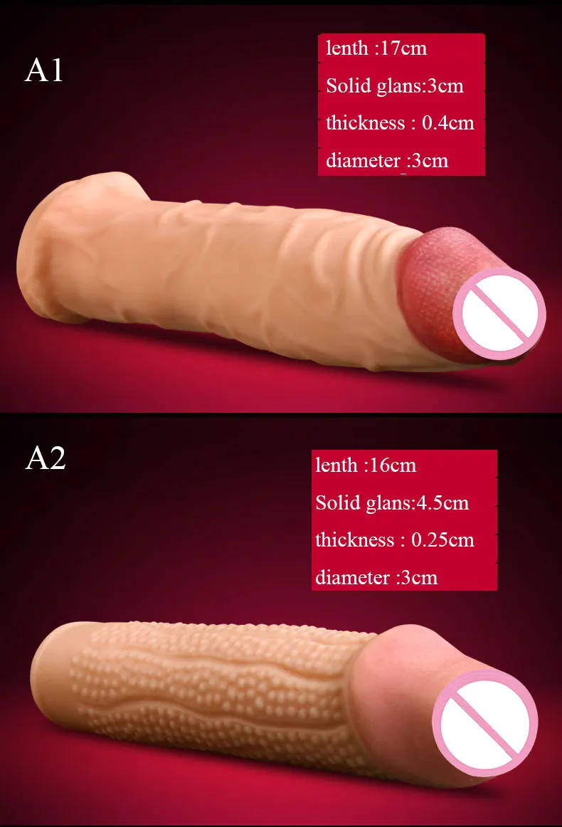 Reusable Condoms For man Male Penis Sleeve Extender Dildo Enhancer Enlargement Condom Cock adult sex toys Intimate Goods-in Condoms from Beauty & Health on AliExpress - 2