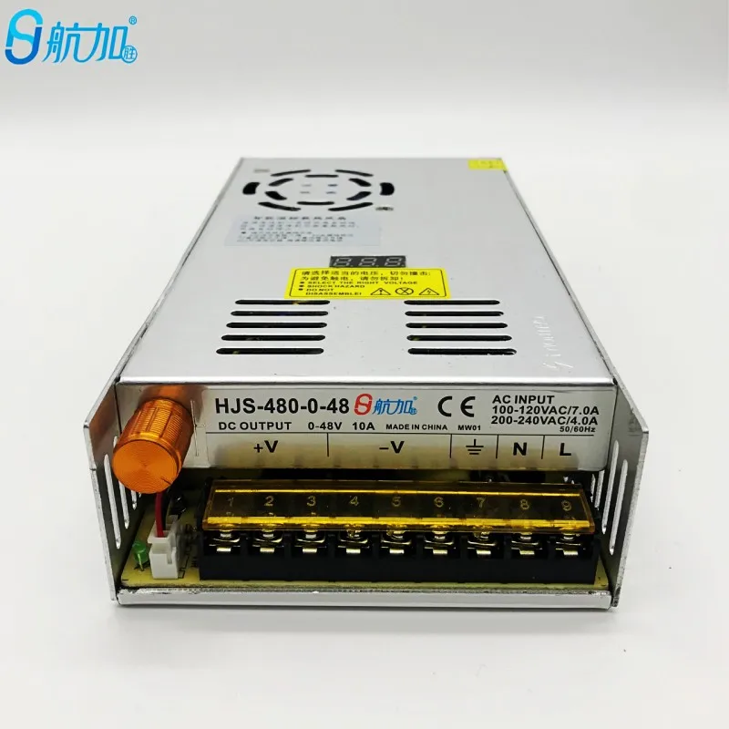Цифровой дисплей Регулируемый источник питания 0-80V6A Регулируемый DC Регулируемый цифровой дисплей 480 Вт импульсный источник питания HJS-480-0-80