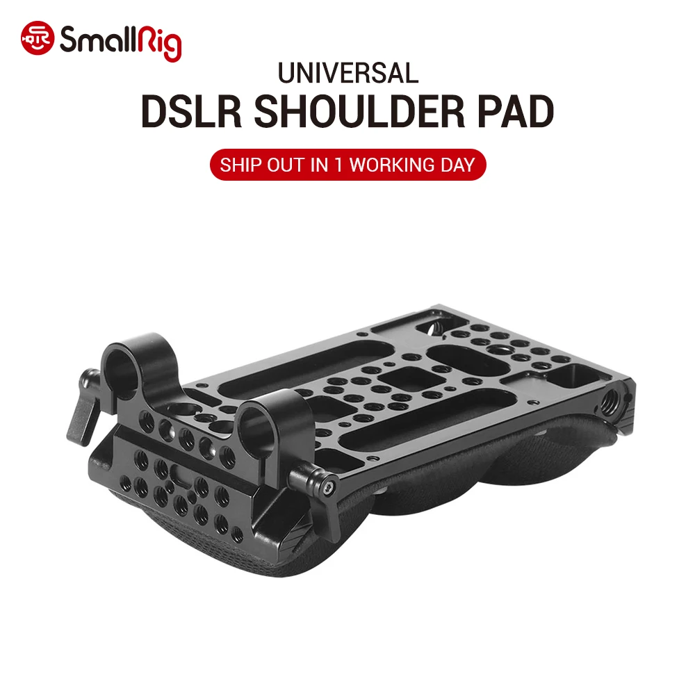 

SmallRig DSLR Universal Shoulder Pad with 15mm RailBlock Memory Foam Light Weight Camera Shoulder Kit 2077