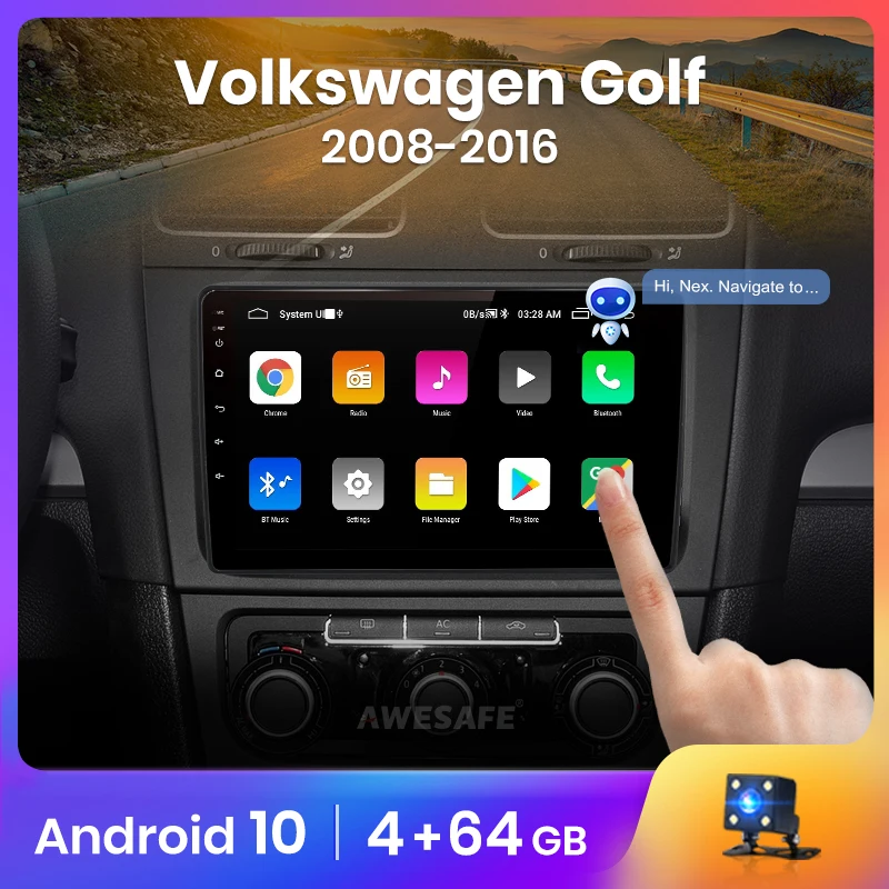 Автомагнитола AWESAFE PX9 мультимедийный проигрыватель на Android 10 с голосовым