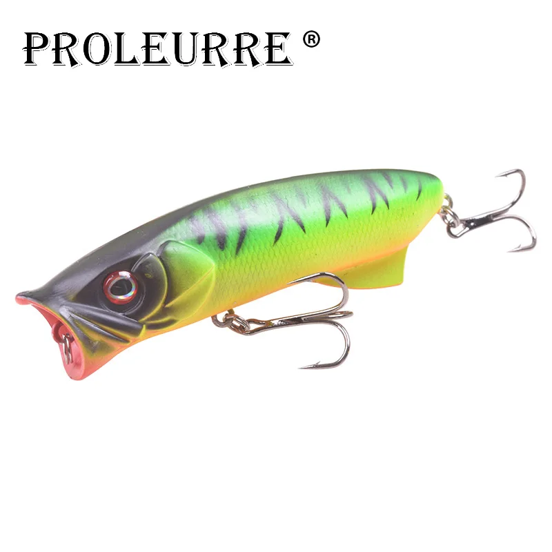 Proleurre Top water Popper рыболовные приманки 80 мм 11 5 г плавающий воблер крэнкбейты с 6 #