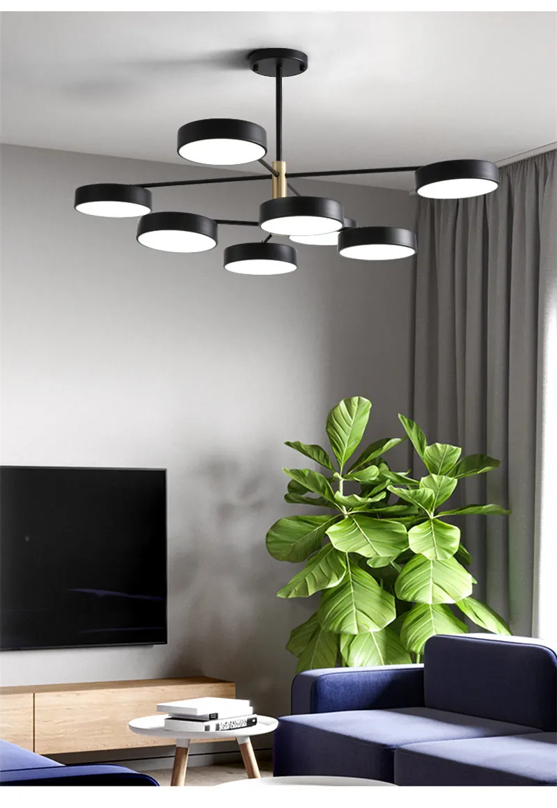 Современный светодиодный люстра Nordic Простой гостиная подвесной светильник для спальни Обеденная висячие лампы, украшение для дома Внутреннее освещение