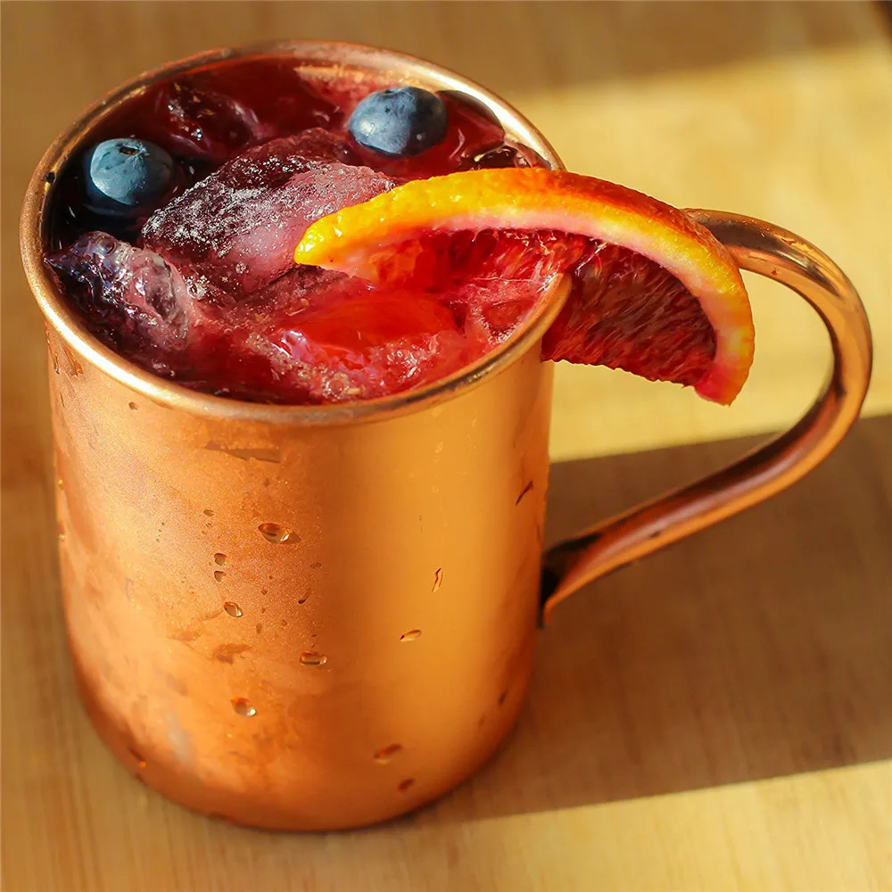 

450ml 16OZ Cup 100% Pure Copper Moscow Mule Mugs Solid Smooth without Inside Liner for Vodka Cocktail Coffee Beer Milk Water