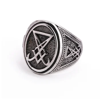 

Secret Boy Seal of Lucifer 316L Stainless Steel Ring Punk Gothic Satan Unisex Jewelry Biker Ring Accessories for Gift
