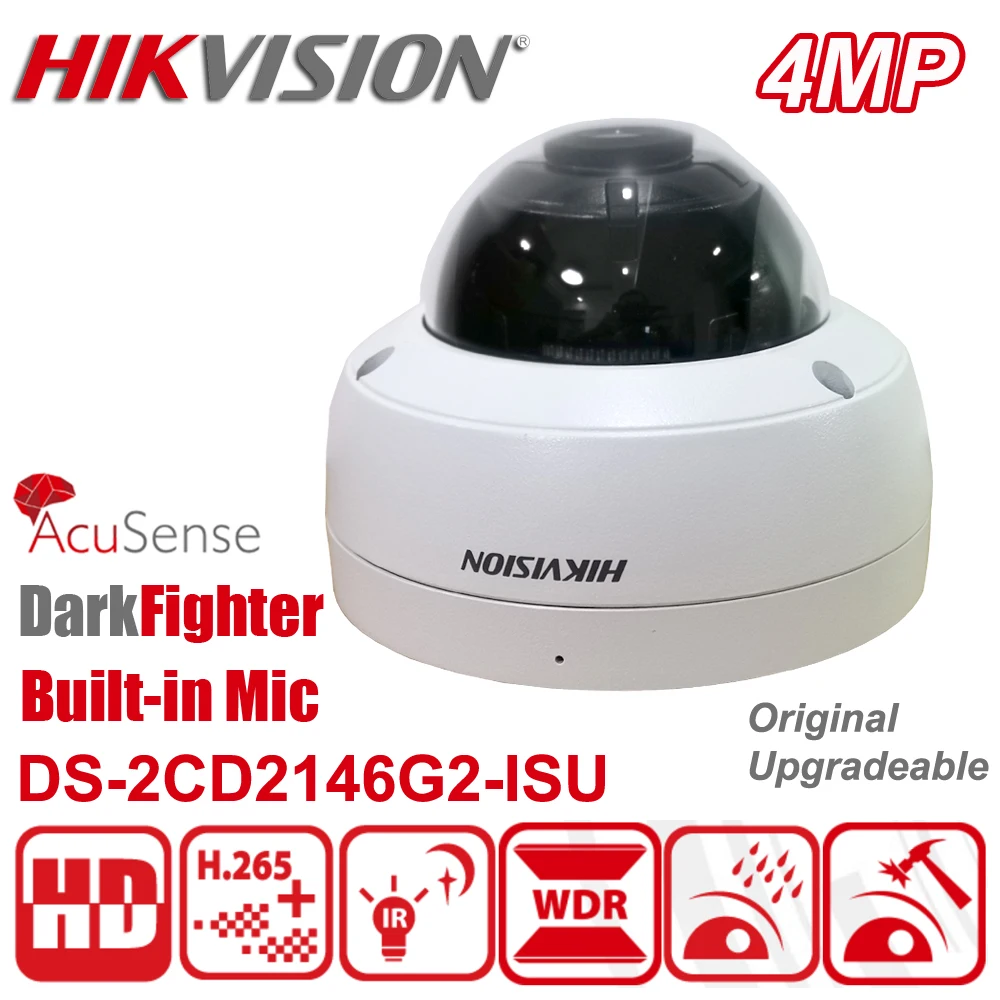 Оригинальный Hikvision DS-2CD2146G2-ISU 4MP POE IR DarkFighter AcuSense купольная сетевая ip-камера