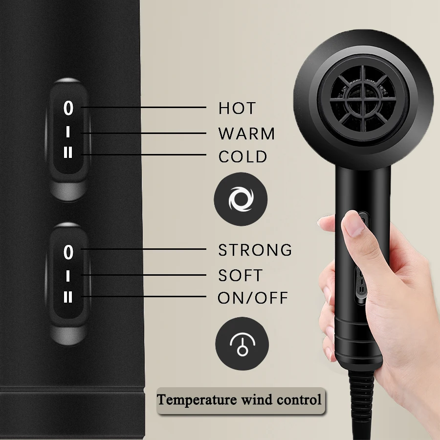 YIJIA 2200W Professional Portable Mini Hair Dryer For Hair Blow Dryer Hair Professional Brush Hairdryer Machine Travel Hairdryer