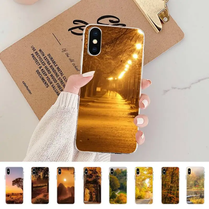 Осенний чехол для телефона Iphone 5 6 7 8 11 Plus XR X XS MAX SE2020 IPhone 11PRO прозрачный