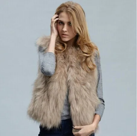 

Winter Hot Selling Russia Women Faux Fur Coats Sleeveless Fur Vest Female Slim Fitness Coat Keep Warm Waistcoat WQ222