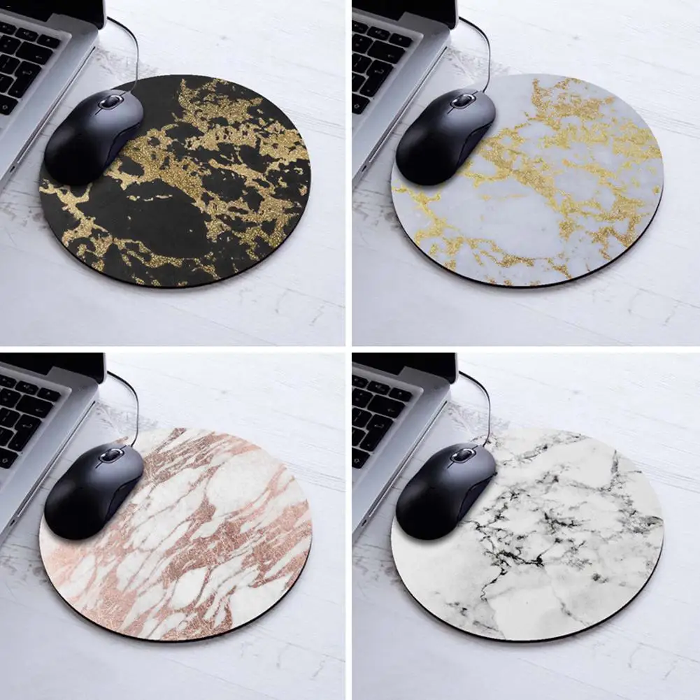 

Soft Office Mouse Pad Marble Pattern Round Small Non Slip Rubber Durable Rubber Mouse Pad Gamer Mat Desk Decoration
