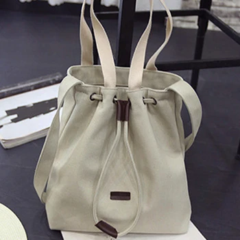 

2019 Hot Sale Women's Girls Casual Solid Canvas Handbag Shoulder Messenger Bag Durable Tote Purse String Bags Fashion