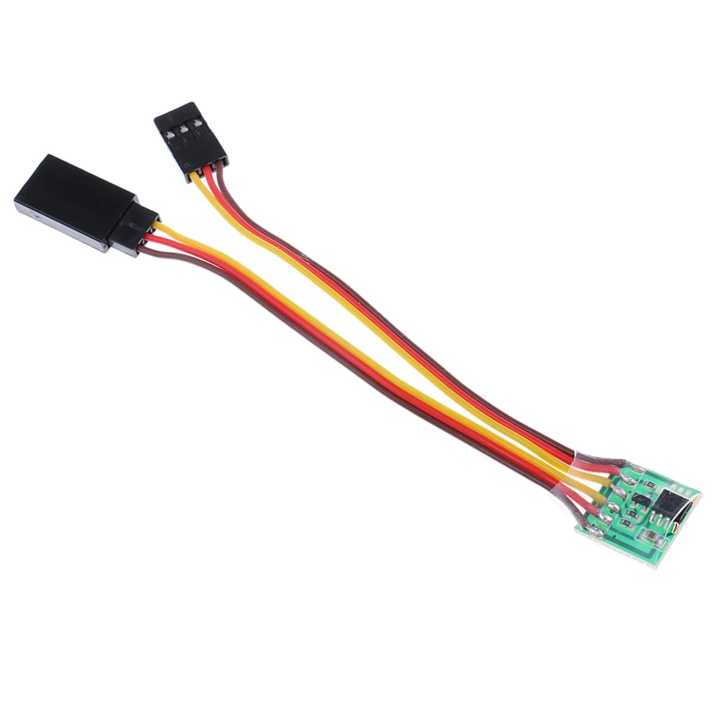 Variateur de fréquence pour servo RC 5-6V inverseur de direction, montrant les réglages de sens et neutre.