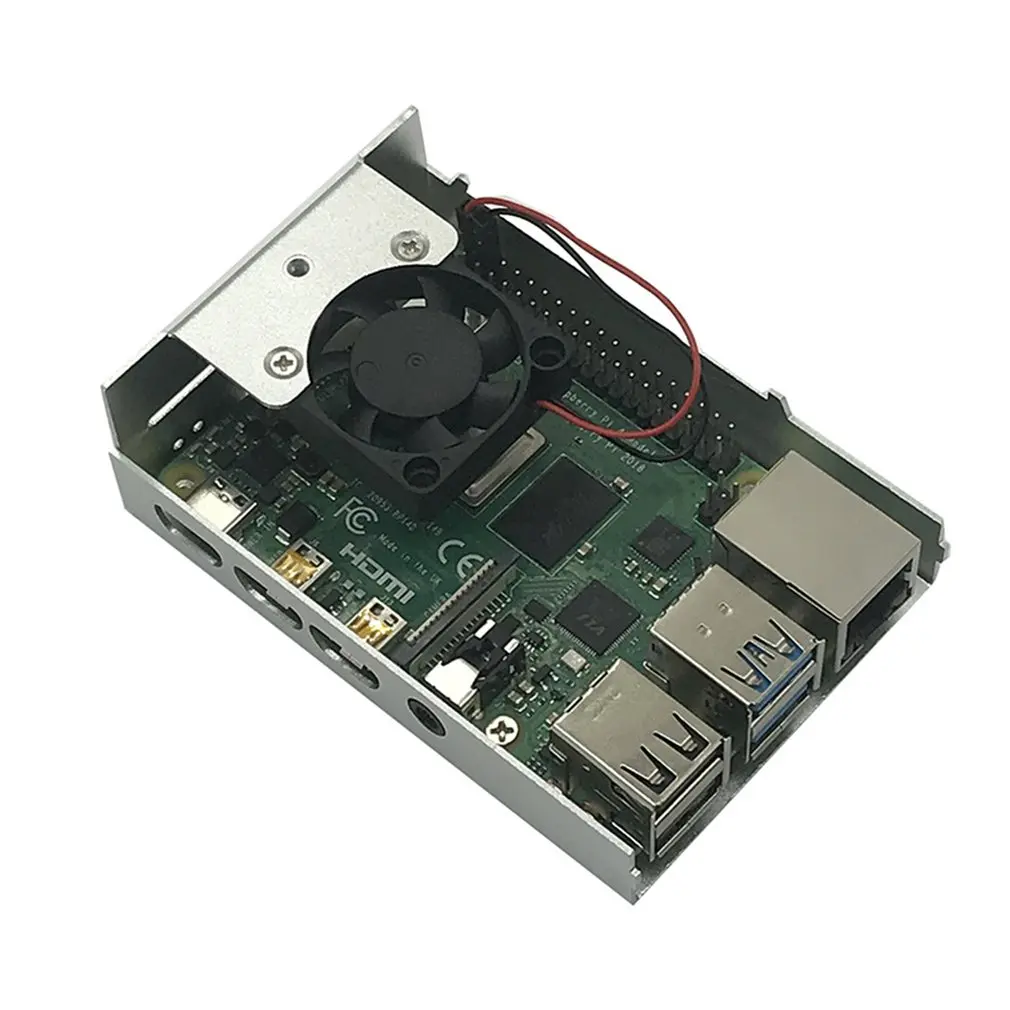 Для Raspberry Pi 4 Модель B чехол+ 5 В/3,3 В с охлаждающим вентилятором корпус теплоотвода комплект для Raspberry Pi 4 Модель B