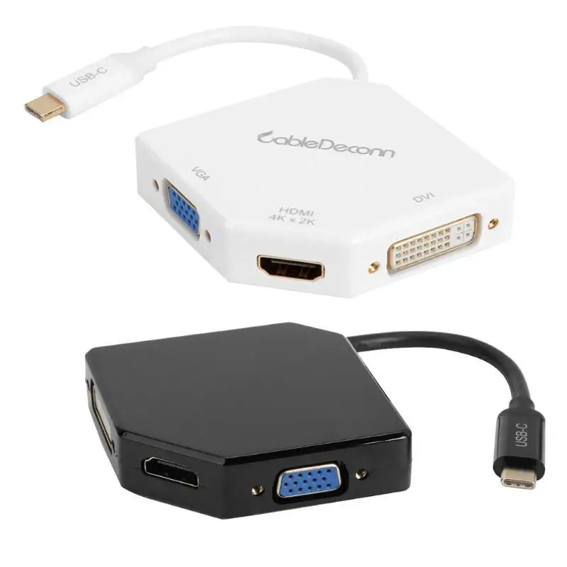 Кабель F0102 3 в 1 4K HD HDMI/VGA/DVI type-C концентратор для настольного ноутбука поддержка прямой доставки