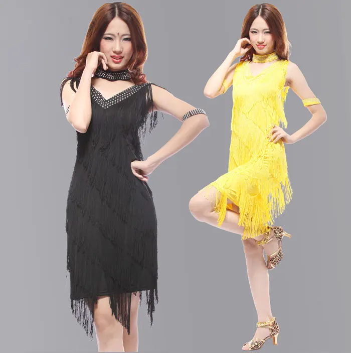 bling v neck fringe charleston flapper great gatsby stage dance