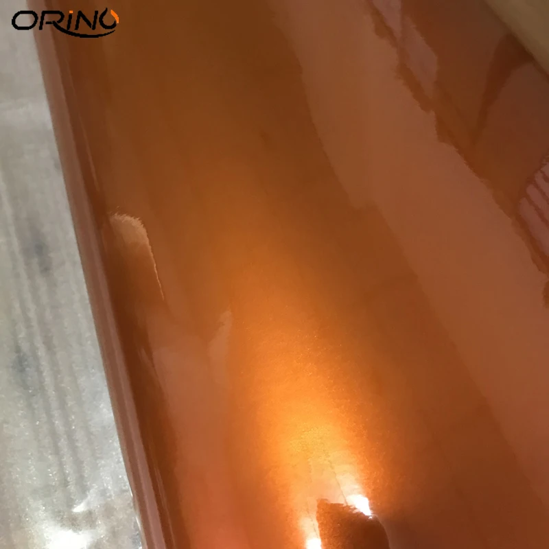 Orange Gloss Metallic Vinyl Film Wrap-1