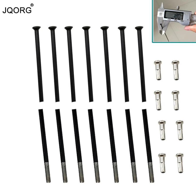 30 Pieces A Lot 15 Gauge Diameter 1.8mm Black Color Spokes 304