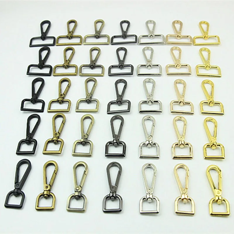 30pc 16-50mm Handbag Straps Metal Buckles Collar Lobster Clasp Swivel Trigger Clips Snap Hook DIY Leather Craft Accessory