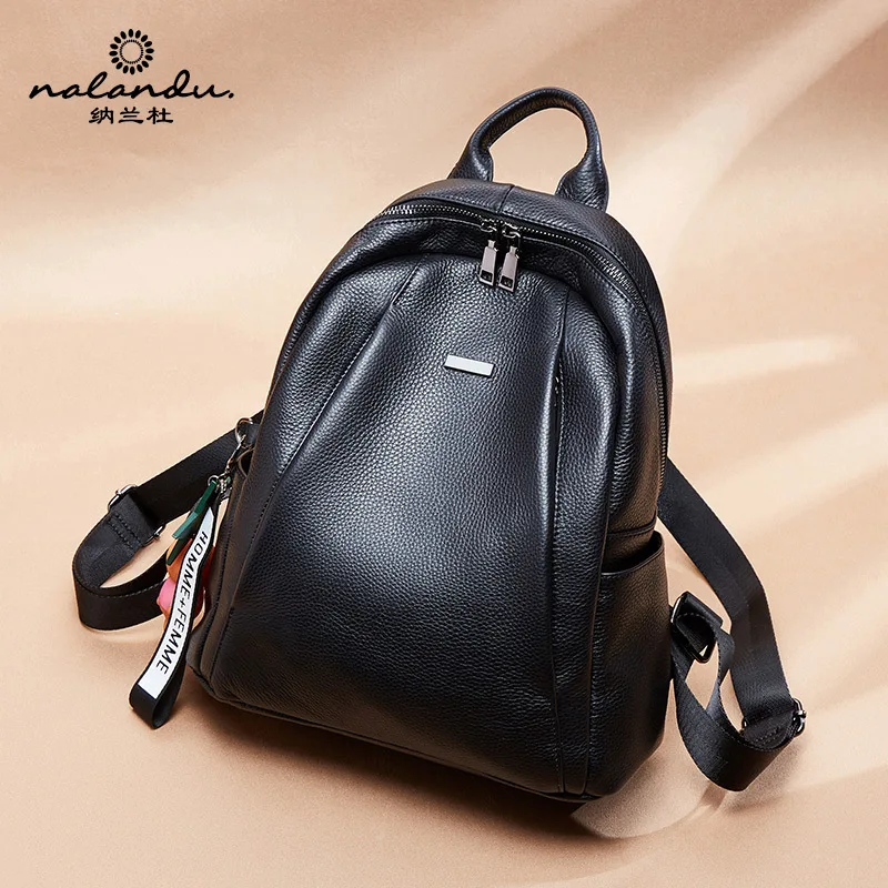 

Nalan Du Leather Backpack Women's 2019 New Style Autumn And Winter Versatile Korean-style Genuine Leather Full-grain Leather Lar