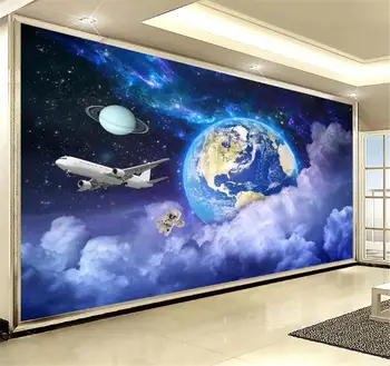 

Wholesale Space 3d Wallpaper Dream Earth Creative Starry Universe Galaxy Astronaut Planet Wall Wallpaper
