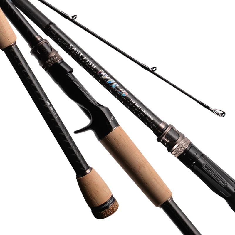 PURELURE WILD 1-Piece Rod All Fuji SIC Guide Rings Pike Rod Black Bass Rod  Cork Handle Toray T1100G Cloth Zander