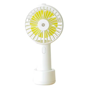 

20ml USB Mini Humidifier Creative Dual-use Fan Mute Humidifier Car Office Fan with Base (White)