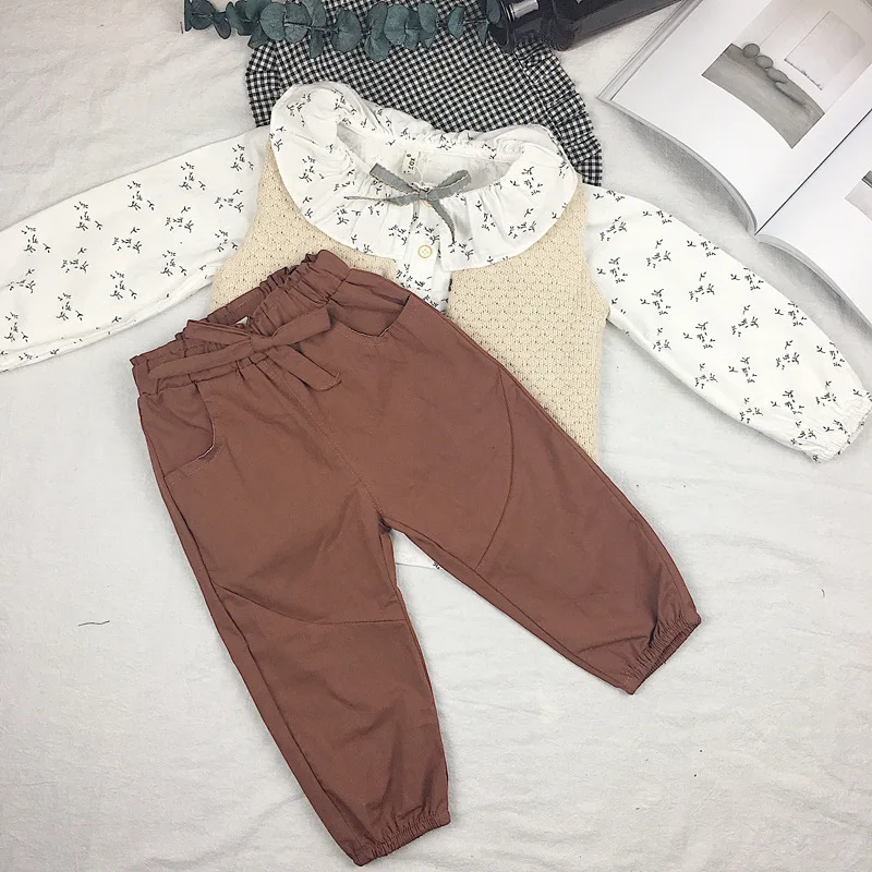 Повседневные брюки для девочек Детские с фонариками Брюки карамельного цвета