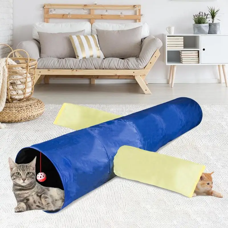 Foldable Pet Cat Tunnel Cute Funny 3 Holes Play Tubes Kitten Toy