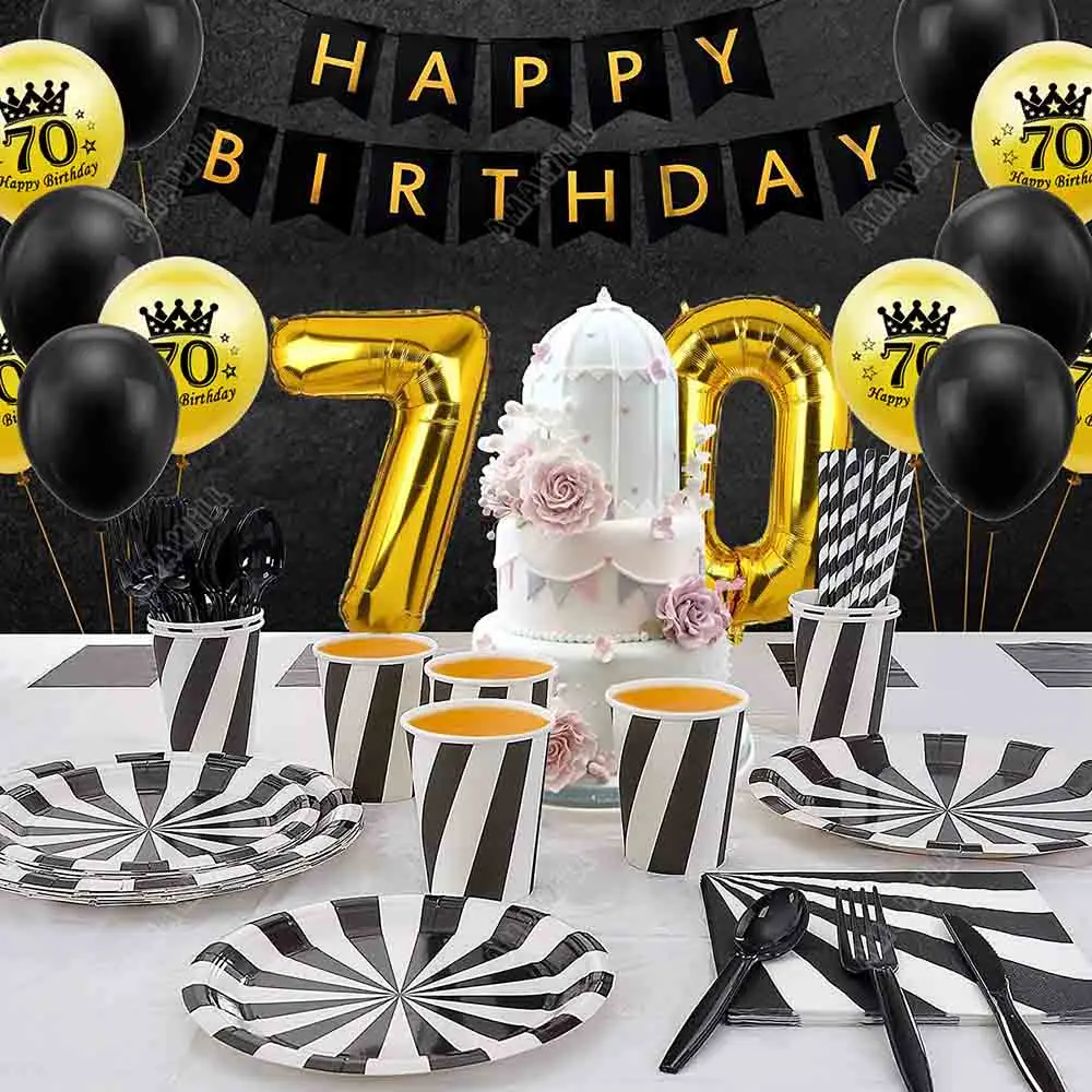 Sfondo fotografico blu 70th per donna uomo palloncino per feste di buon  compleanno 70 anni fotografia sfondo Banner decorazione Prop - AliExpress