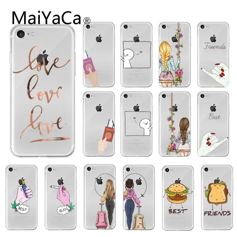 

MaiYaCa We will always be best friends BFF TPU Soft Silicone Phone Case for iPhone 8 7 6 6S Plus X XS MAX 5 5S SE XR 10 Cover