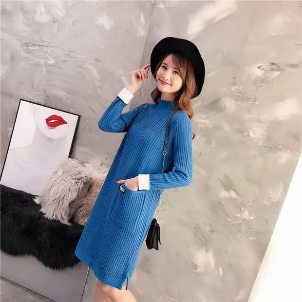 Настоящее пончо Blusas De Inverno Feminina свитер женский 9473-9096 Новинка длинный карман Сетчатое вязаное платье 54-2f, 9 рядов, 2 полки