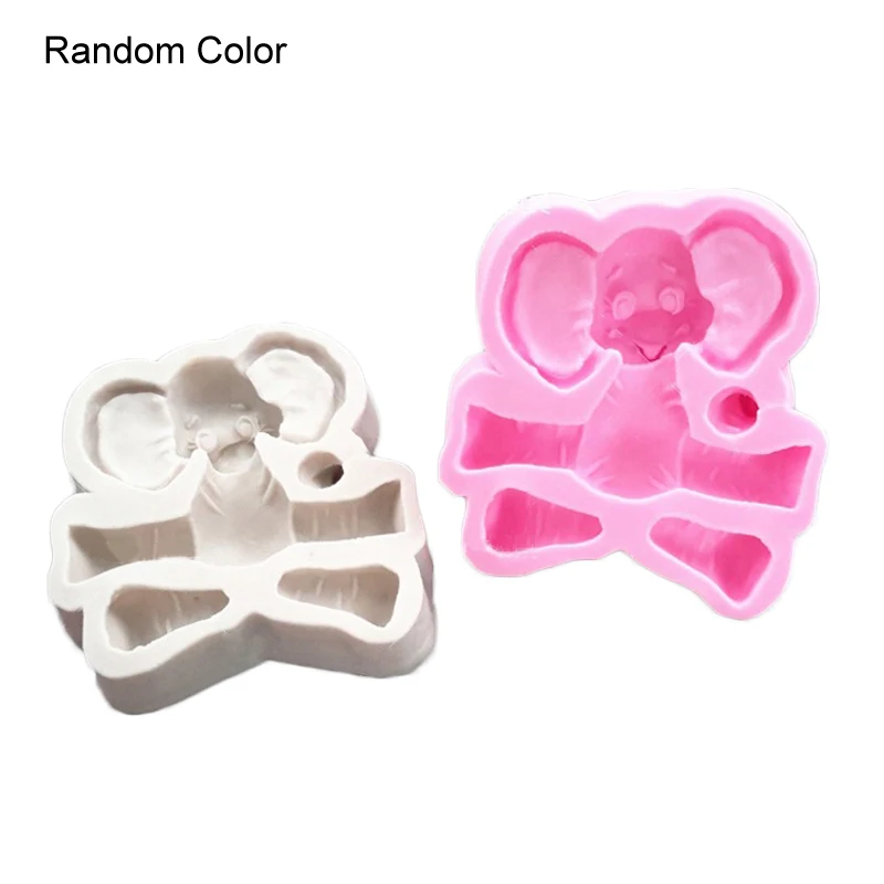 1464 elephant random Многоразовые силиконовые формы для торта мультфильм Животные Сахар ремесло помадка формы печенья - Color: 1464 elephant random
