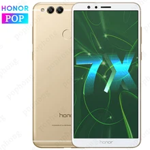 Смартфон HONOR 7X4 GB 64GB с глобальной ПЗУ, 5,93 дюймов, Восьмиядерный процессор Kirin 659, Android 7,0, отпечаток пальца, ID, 3340 мАч