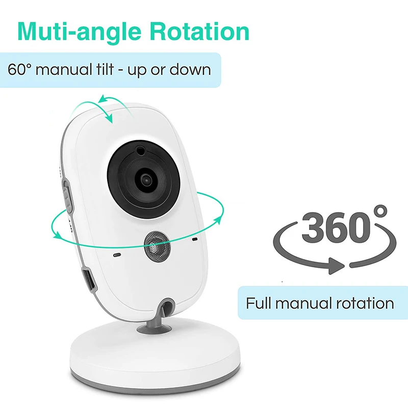  Video Baby Monitor with Camera 3.2 inch LCD Screen Wireless Baby Camera Night Vision 2-Way Talk Tem