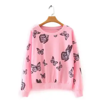 

2020 New Fashion Brand Women Sweatershirt Sweatershirt Pullovers Print Streetwear Full O-neck Regular Broadcloth