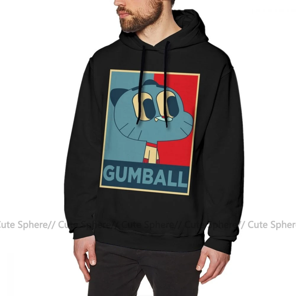 Gumball удивительный мир Толстовка удивительный мир Gumball 15 Gumball толстовки Красный Мужской пуловер худи длинные осенние толстовки - Цвет: Black