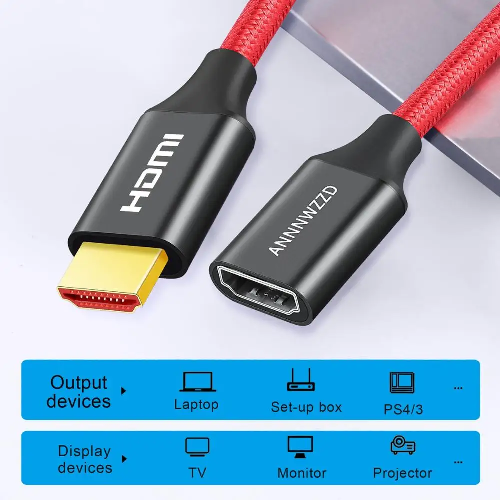Кабель удлинитель HDMI штекер гнездо 4K 60 Гц 2 0 Удлинительный кабель для HDTV Nintendo Switch