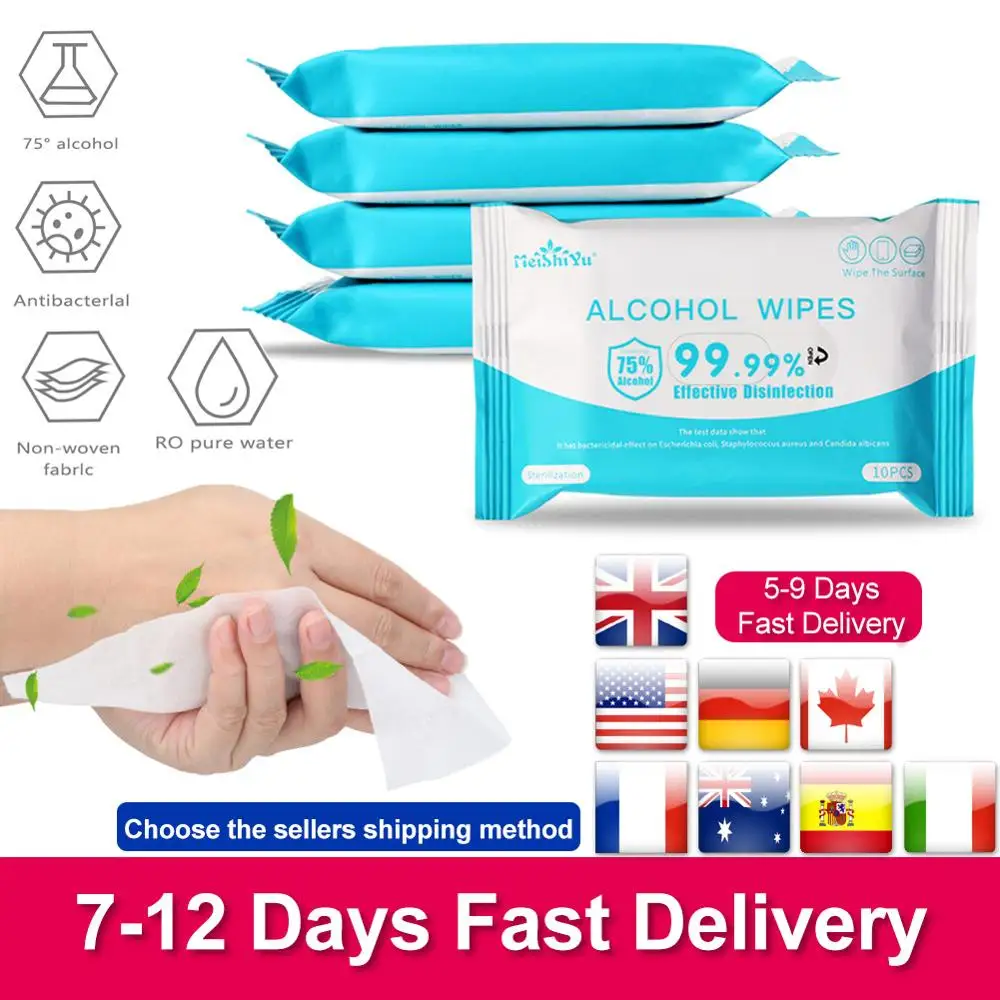 

50Pcs 75% Disinfecting Alcohol Wet Wipes Disposable Hand Wipes Skin Cleaning Bacteria Disinfection Wipes Alcohol Sterilization