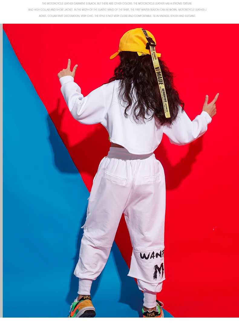 Новое поступление г., комплект из 3 предметов в стиле хип-хоп хлопковая одежда для девочек-подростков, Уличная Одежда для танцев укороченные топы и штаны, жилет джазовый уличная спортивная одежда