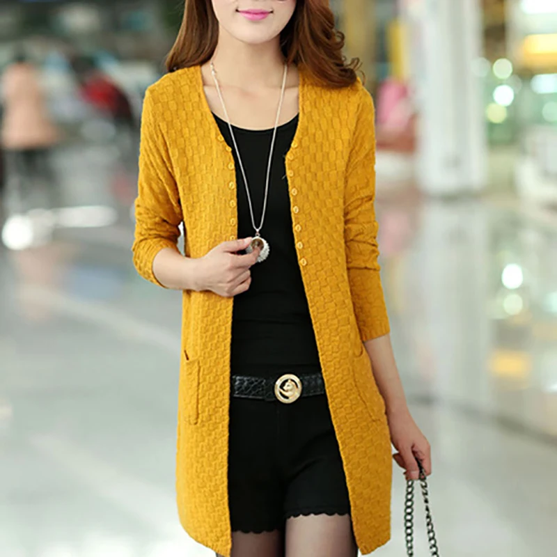 Women Solid Sweater Long Cardigan Fashion Summer Style Sleeve Thin Knitted Female Sweaters Free Shipping |