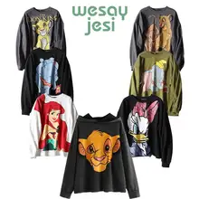 Женская толстовка в стиле Харадзюку, Повседневный пуловер с животным принтом, куртка с капюшоном, топы для бега, осенняя винтажная негабаритная толстовка, верхняя одежда, топы