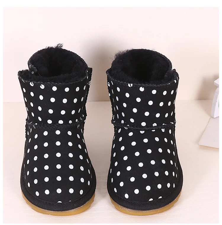 Baby Girls Snow Boots Winter Australia Warm Sheep Skin Leather Fur Baby Botas Waterproof Infant Boot Boys Bootie Shoes Non-slip