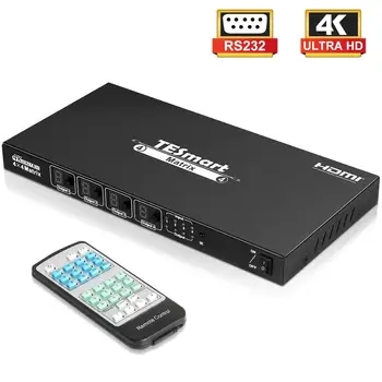 

TESmart 4x4 HDMI Splitter Switch Matrix Support 4K@30Hz EDID RS232 IR Control