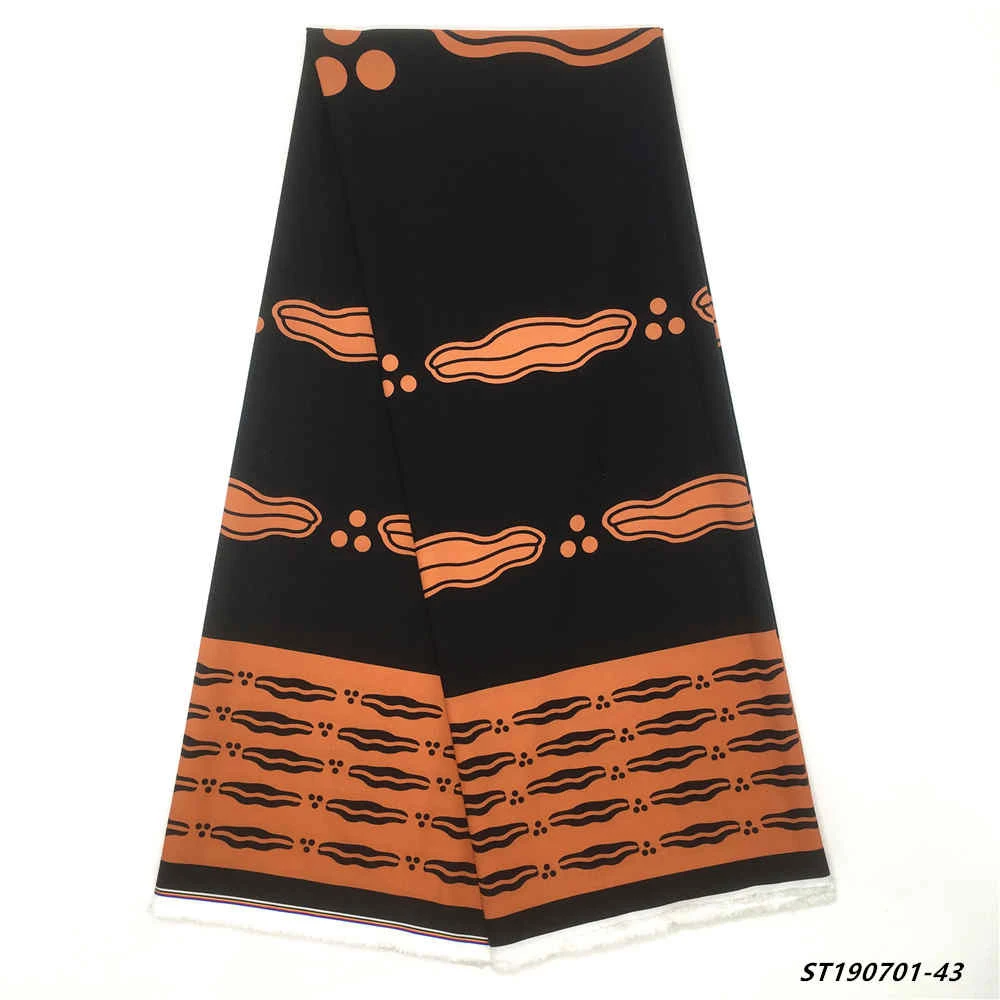 Mr. Z Новое поступление, атласная шелковая ткань, модная африканская восковая ткань, дизайн, экологически чистая шелковая ткань для вечерние - Цвет: ST190701-43