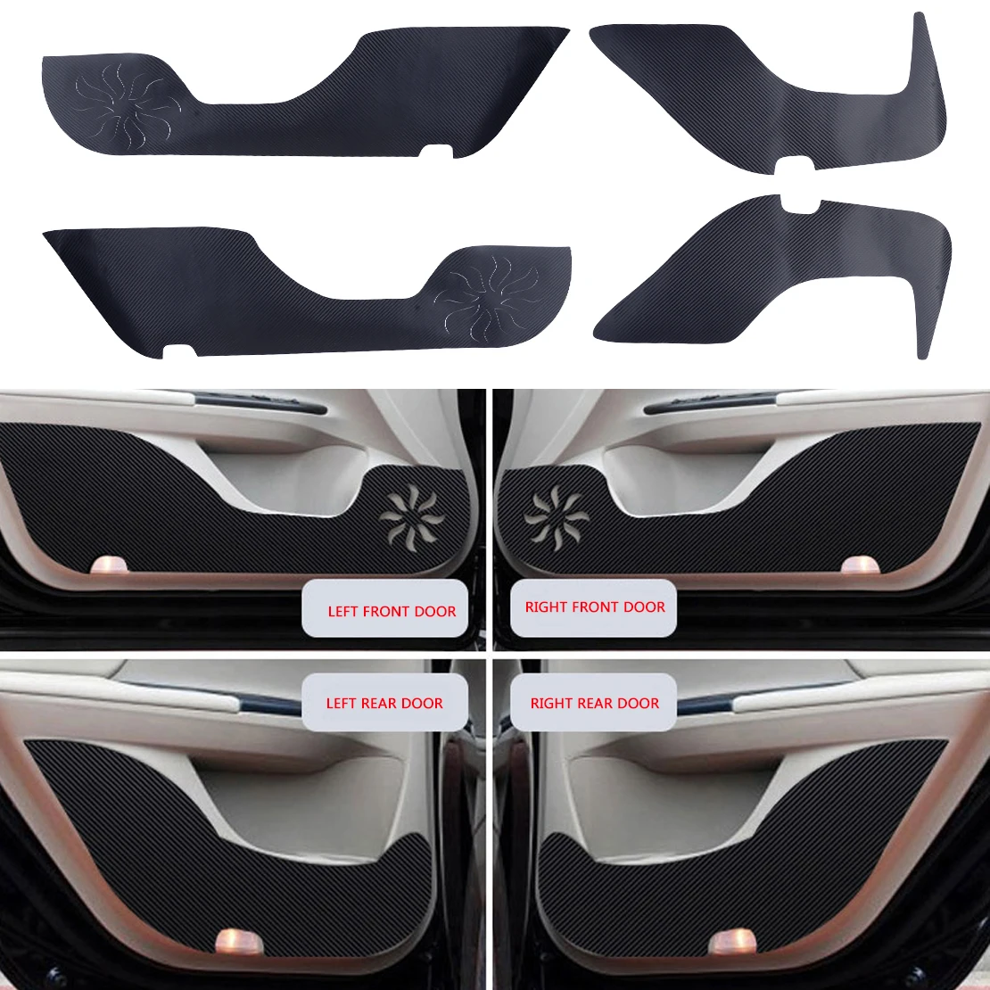Plastic 4pcs Inner Door Anti Kick Pad Panel Cover Trim Sticker Protective Film Fit For Honda Accord 2018 2019 2020 | Автомобили и
