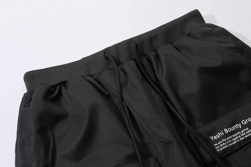 Мужские черные шорты в стиле рок, хип-хоп, Карго, короткие штаны, мужские черные повседневные уличные штаны, повседневные свободные, размер США