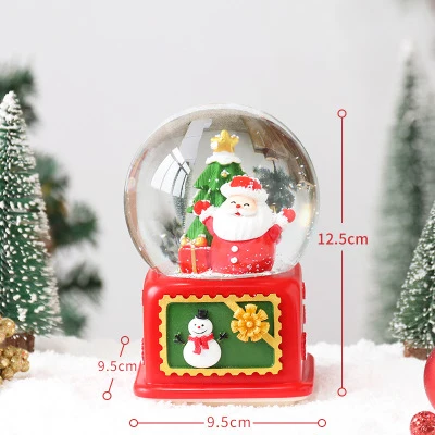 Santa Claus-B-L Скандинавский Санта Клаус Снеговик Снежинка музыкальная шкатулка в виде хрустального шара снег с огнями воды поло музыкальная шкатулка подарки для детей мультфильм - Цвет: Santa Claus-B-L