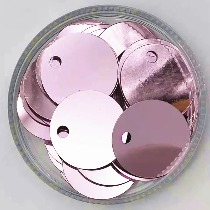 50g Large Round Sequins 20mm PVC Flat Paillette For Crafts Light Pink With 3mm Side Big Hole | Дом и сад
