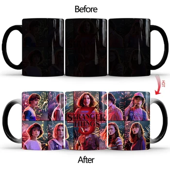 

1Pcs New 350ml Creative Stranger Things Coffee Milk Cups Drink More Hot Water Cup Color Changing Mugs Birthday Gift for Children